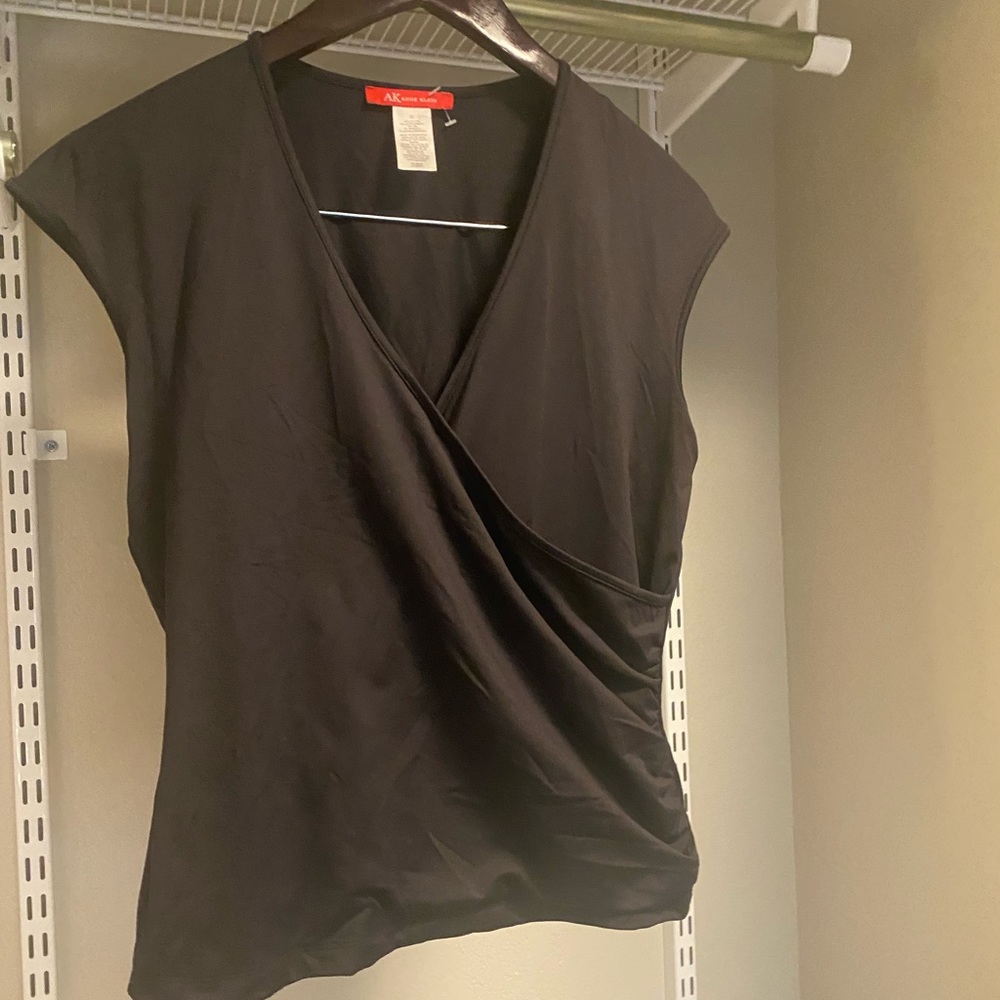AK Anne Klein black blouse